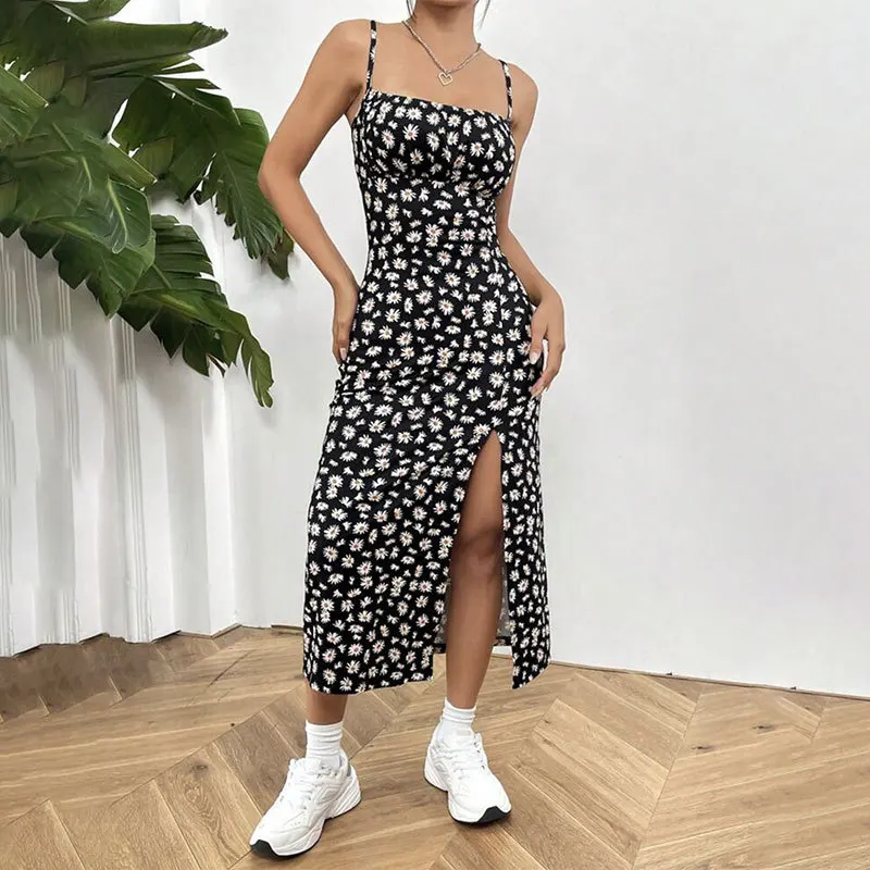 Sexy Sleeveless Halter Dress for Women Vintage Daisy Long Dresses Wrap Chest High Slit Maxi Dress
Sexy Sleeveless Halter Dress for Women Vintage Daisy Long Dresses Wrap Chest High Slit Maxi Dress