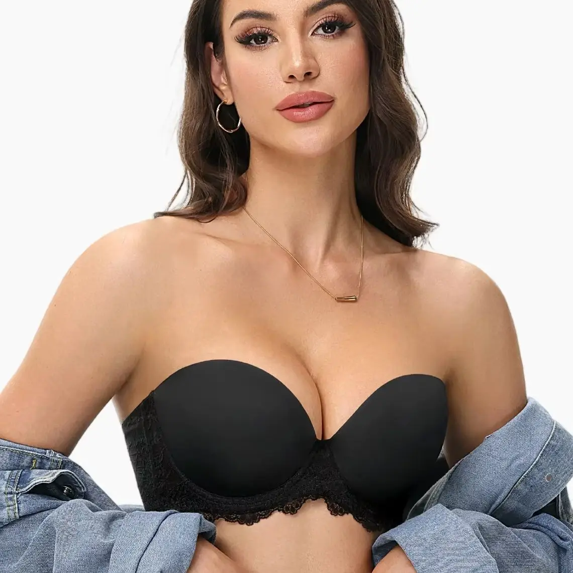 New Lightly Soft Cup Bra Strapless Sexy Lingerie Lace Bralette Smooth Thin Cups Non-slip Unpadded Adjustable Convertible Straps
New Lightly Soft Cup Bra Strapless Sexy Lingerie Lace Bralette Smooth Thin Cups Non-slip Unpadded Adjustable Convertible Straps