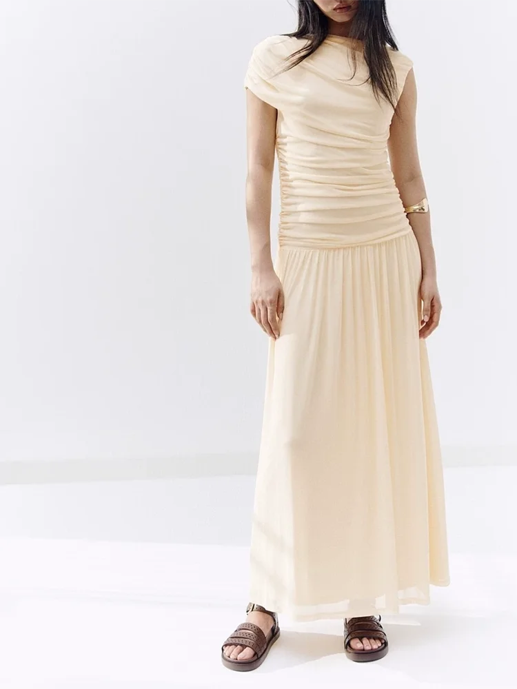 Elegant Slimming Tulle Dress with Hanging Pleats Waist-Cinching New Summer Collection Women's Fashion Ethnic Stage Costume
Elegant Slimming Tulle Dress with Hanging Pleats Waist-Cinching New Summer Collection Women's Fashion Ethnic Stage Costume
