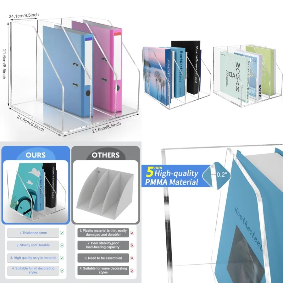 Acrylic Paper Tray Stackable Letter Organizers, Clear Paper Tray Desk Organizer, 3-Tier, Desk A4 File Holder for Office Documen
Acrylic Paper Tray Stackable Letter Organizers, Clear Paper Tray Desk Organizer, 3-Tier, Desk A4 File Holder for Office Documen