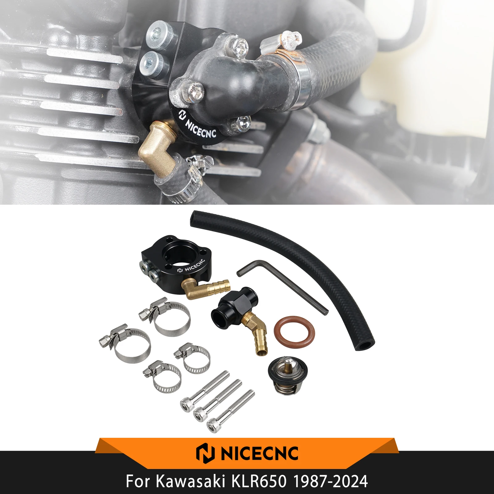 For Kawasaki KLR650 KLR 650 1987-2024 2023 NICECNC Cooling Cystem Modification Thermostat Kit Cooling System Modification Kit
For Kawasaki KLR650 KLR 650 1987-2024 2023 NICECNC Cooling Cystem Modification Thermostat Kit Cooling System Modification Kit