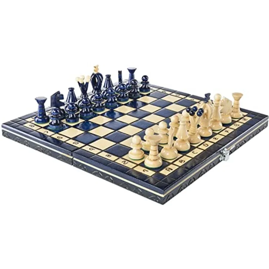 Handcrafted wooden chess set with board and pieces for home or office use - blue finish, 32 cm, premium natural wood grain, ide
Handcrafted wooden chess set with board and pieces for home or office use - blue finish, 32 cm, premium natural wood grain, ide