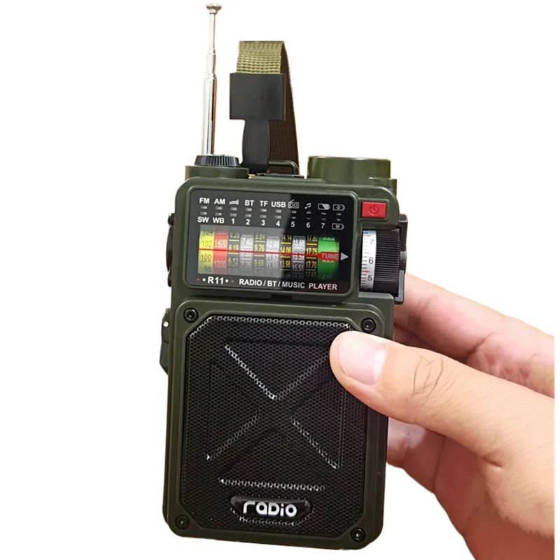 R11 Radio Emergency Hand-cranked Power Generation Solar Charging Wireless BT Speaker Outdoor Disaster Kit Flashlight SOS Alert
R11 Radio Emergency Hand-cranked Power Generation Solar Charging Wireless BT Speaker Outdoor Disaster Kit Flashlight SOS Alert