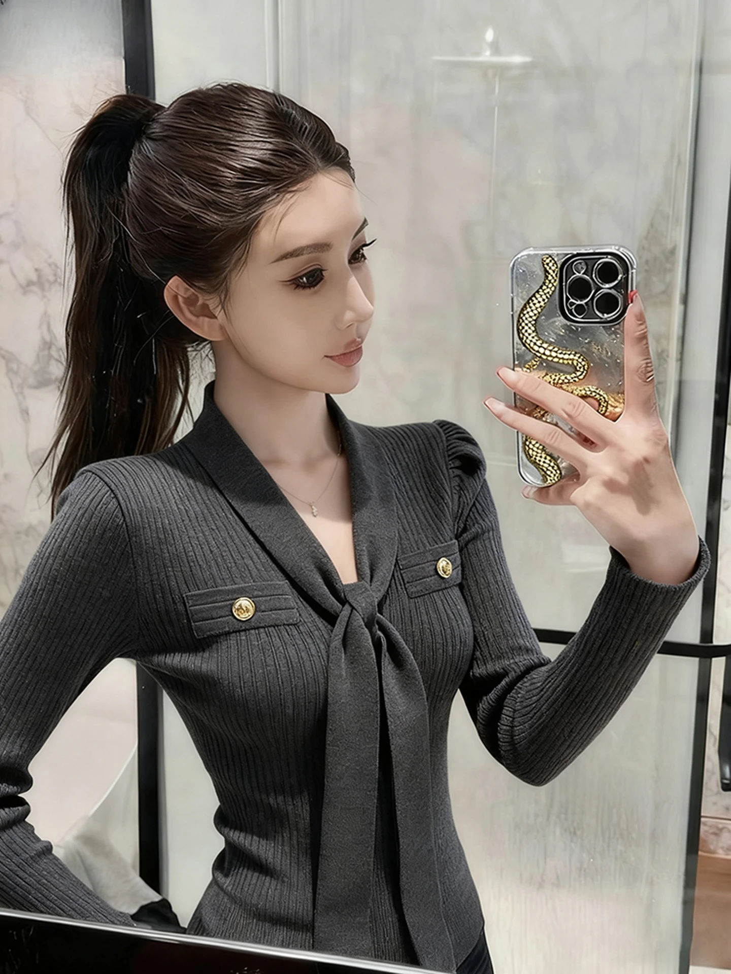 Корейский модный вязаный топ с бантом и длинными рукавами для женщин, облегающий, осенне-зимний дизайн, подходит для прогулок
Корейский модный вязаный топ с бантом и длинными рукавами для женщин, облегающий, осенне-зимний дизайн, подходит для прогулок