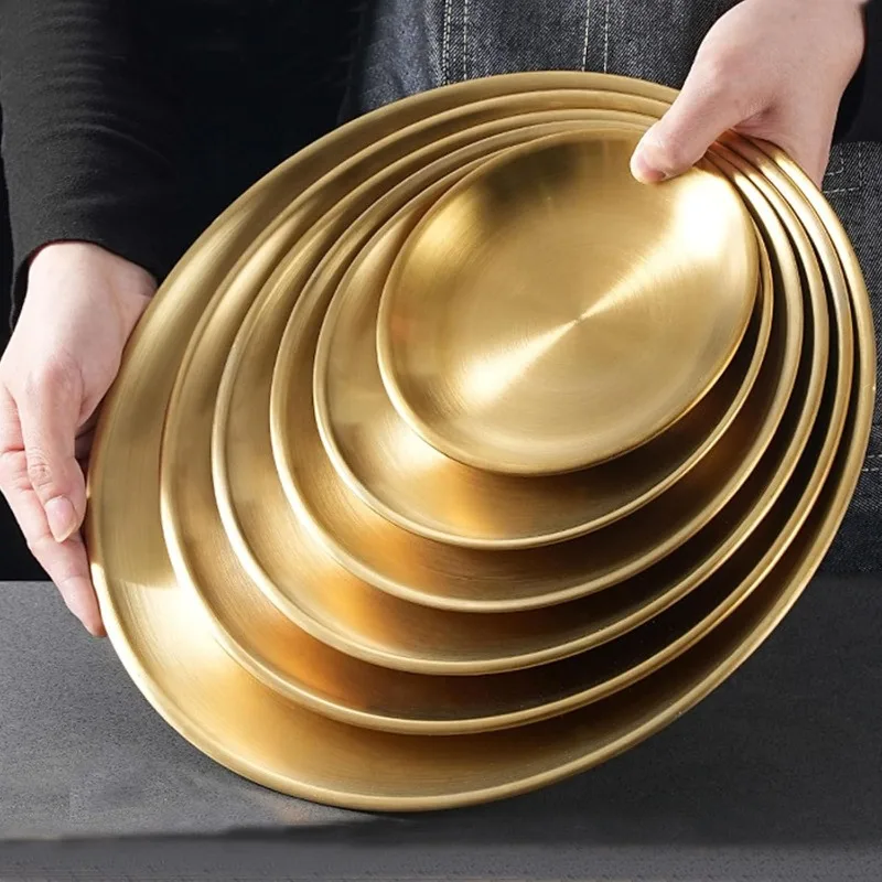 High Quality Gold Silver Tray Stainless Steel Dining Disc Round Bone Spitting Dishes Fruit Meat Dessert Plate Kitchen Tableware
High Quality Gold Silver Tray Stainless Steel Dining Disc Round Bone Spitting Dishes Fruit Meat Dessert Plate Kitchen Tableware