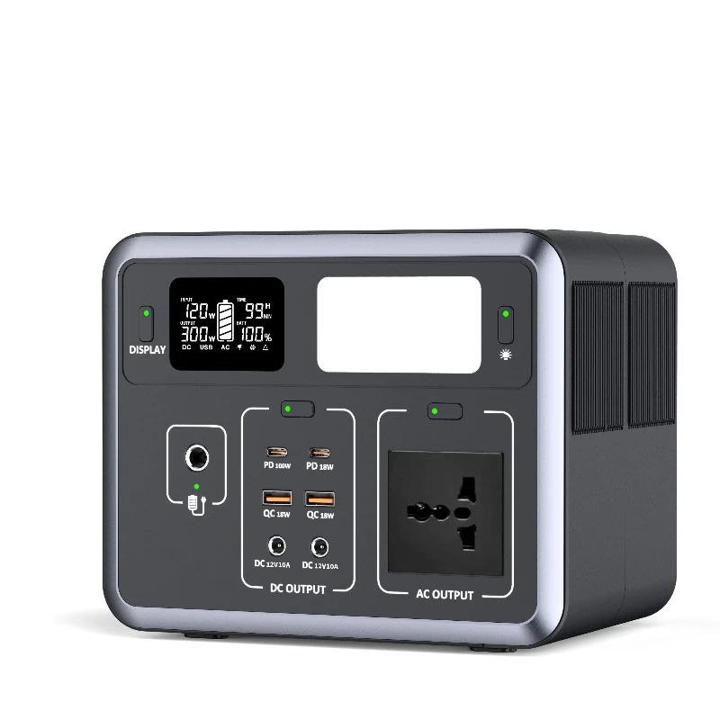 Portable Power Station 300W Solar Generator Quick Charge AC Outlets/DC Ports and LED Flashlight, LiFePO4 battery
Portable Power Station 300W Solar Generator Quick Charge AC Outlets/DC Ports and LED Flashlight, LiFePO4 battery