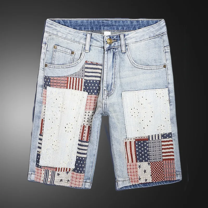 2025 New Jeans Short Men's Summer Light Color Personalized Patch Trendy Men's Five Part Pants Slimming Shorts Hombre Casual
2025 New Jeans Short Men's Summer Light Color Personalized Patch Trendy Men's Five Part Pants Slimming Shorts Hombre Casual