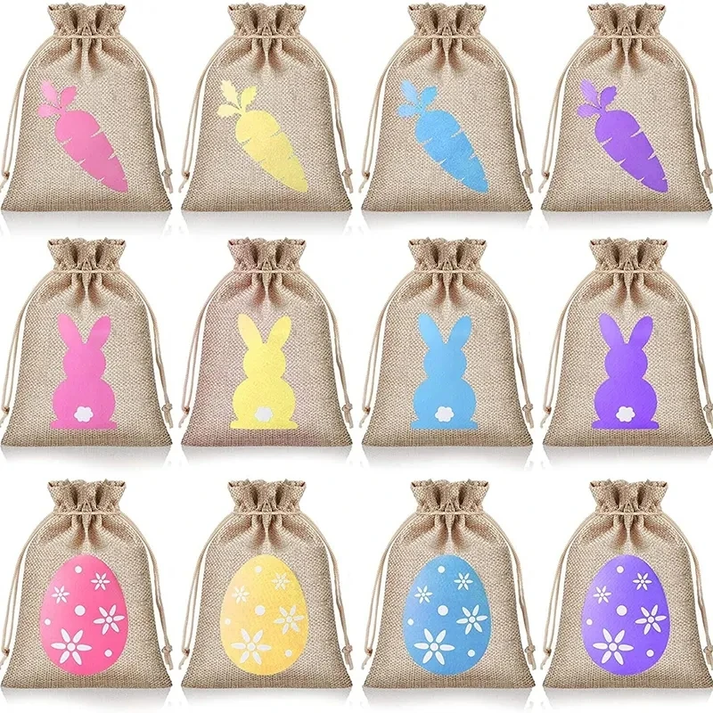 12burlap Bunny rabbit candy treat gift bags kid boy girl Egg Hunt Basket rustic country spring happy Easter party decoration
12burlap Bunny rabbit candy treat gift bags kid boy girl Egg Hunt Basket rustic country spring happy Easter party decoration