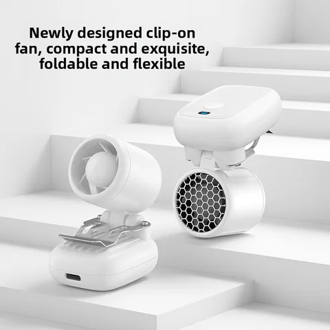 New style clip-on fan USB portable small clip high speed mini handheld foldable clip-on fan with ultra-long battery life