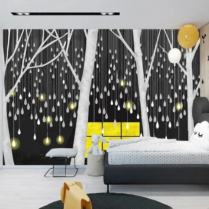 MU8729 Nordic minimalist night background wall with millions of water drop lights and a deer forest
MU8729 Nordic minimalist night background wall with millions of water drop lights and a deer forest
