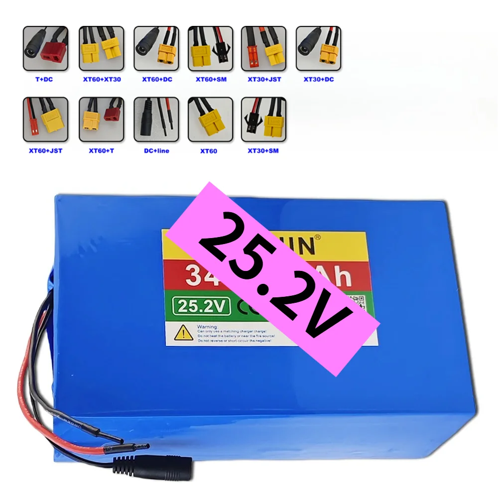 25.2V battery 34000mAh 18650 lithium-ion rechargeable 6S10P battery pack with 20A BMS for scooters+25.2V 2A charger
25.2V battery 34000mAh 18650 lithium-ion rechargeable 6S10P battery pack with 20A BMS for scooters+25.2V 2A charger