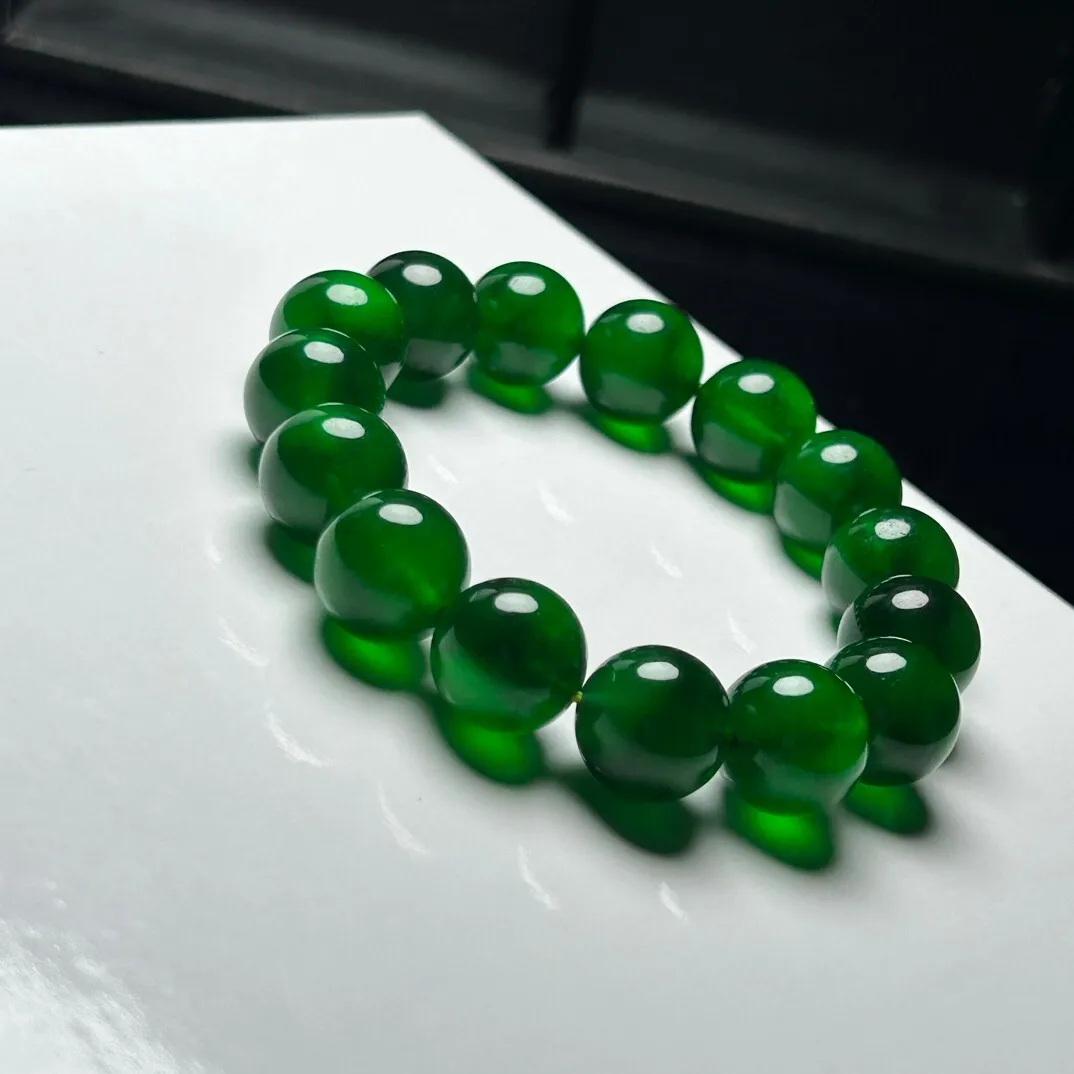 14mm Certified Natural Perfect Green Burmese Beads Jade jadeite Bracelets Bangle
14mm Certified Natural Perfect Green Burmese Beads Jade jadeite Bracelets Bangle