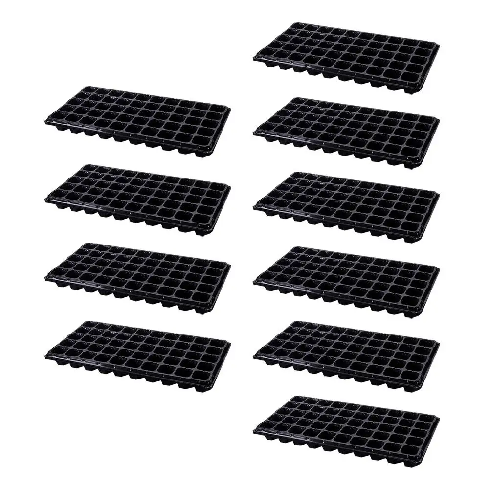 10 Pcs 50 Hole Seedling Tray Garden Starter Plastic Germination Black Planter Nursery Trays For Flowers Vegetables Saplings
10 Pcs 50 Hole Seedling Tray Garden Starter Plastic Germination Black Planter Nursery Trays For Flowers Vegetables Saplings
