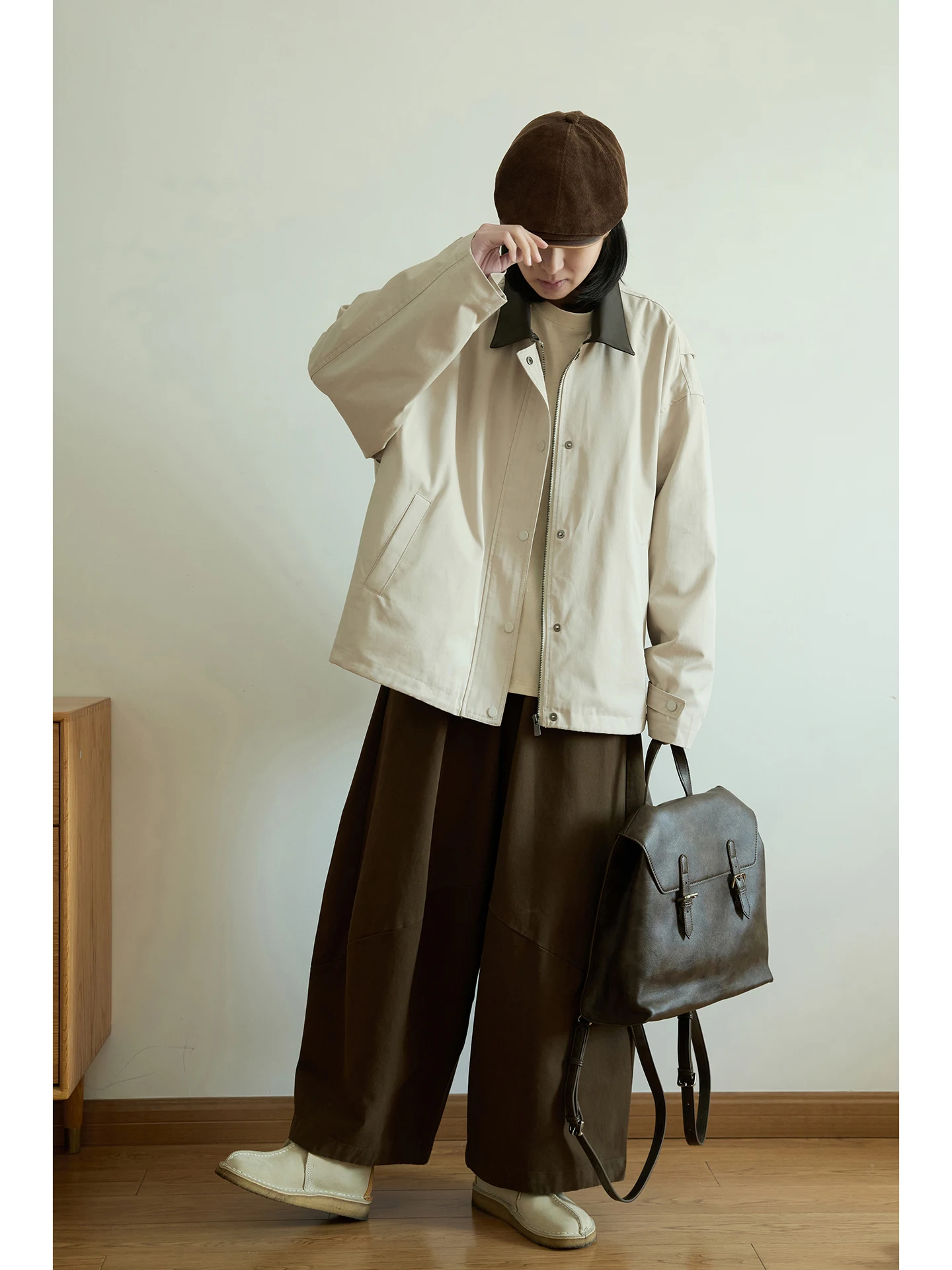 Chui Loose Fit Color Blo Design Collar Zipper Women's Jaet Japanese Sle Cotton Workwear Sle Long Sve Coat
Chui Loose Fit Color Blo Design Collar Zipper Women's Jaet Japanese Sle Cotton Workwear Sle Long Sve Coat