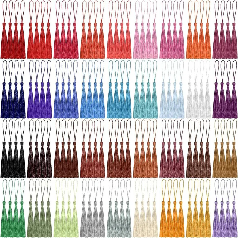 A32HOT-144Pcs 5.5 Inch Silky Handmade Soft Craft Mini Tassels With Loops For Jewelry Making,Bookmarks, 36Colors, 4Pcs Of Each
A32HOT-144Pcs 5.5 Inch Silky Handmade Soft Craft Mini Tassels With Loops For Jewelry Making,Bookmarks, 36Colors, 4Pcs Of Each