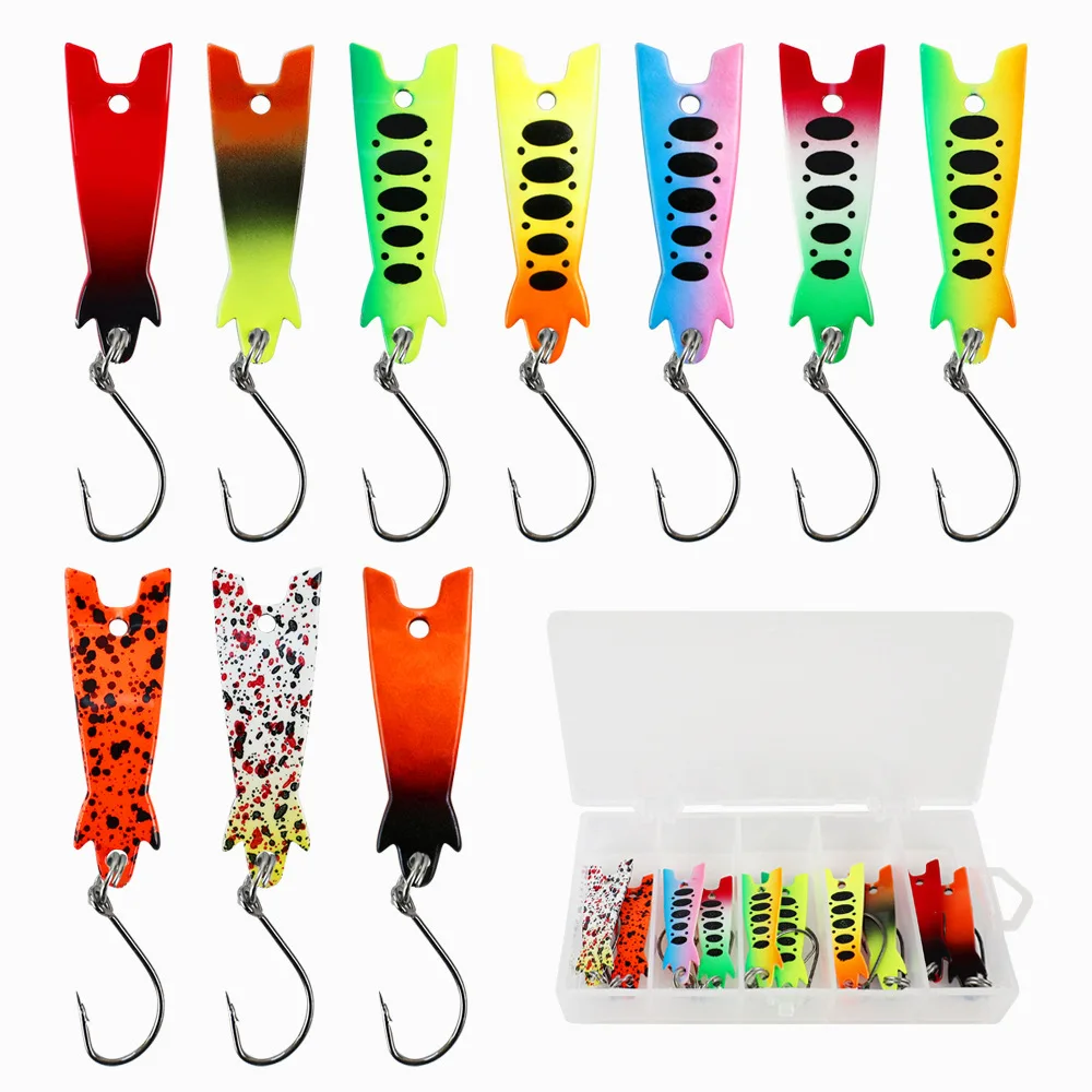 10pcs For freshwater Spoon Lure for Trout Carp Minnow with Zinc Alloy Body Rotating Flash and Wind Resistant Shape
10pcs For freshwater Spoon Lure for Trout Carp Minnow with Zinc Alloy Body Rotating Flash and Wind Resistant Shape