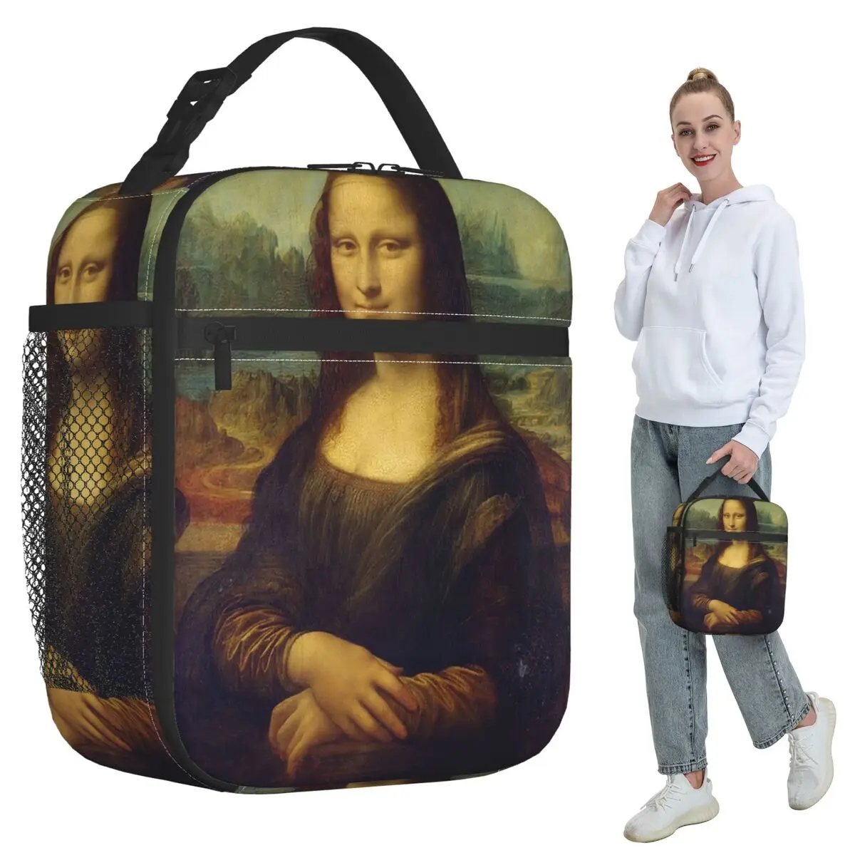 Mona Lisa By Leonardo Da Vinci Insulated Lunch Bag for Women Office Cooler Thermal Food Box Tote Portable Lunch Boxes Container
Mona Lisa By Leonardo Da Vinci Insulated Lunch Bag for Women Office Cooler Thermal Food Box Tote Portable Lunch Boxes Container