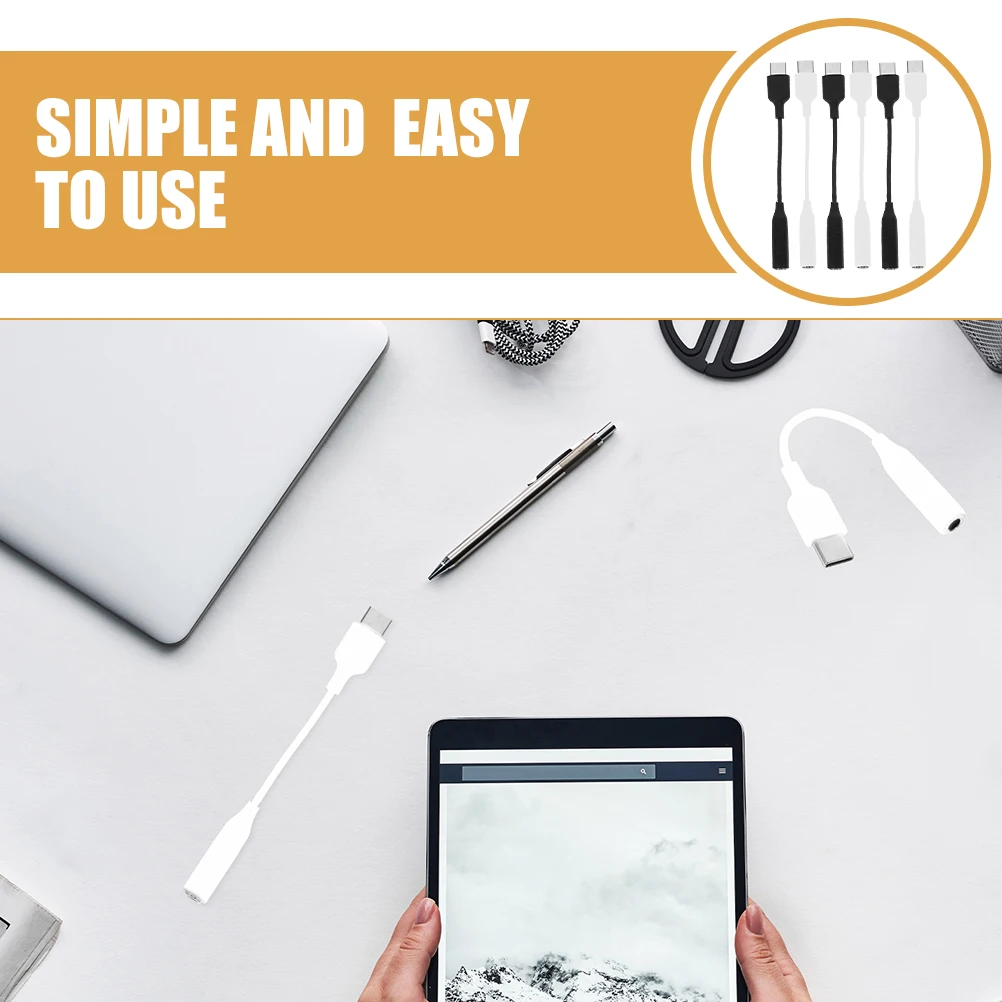 6 Pcs Type C to 3.5mm Headset Adapter Durable Earphone Converter for Note10 White Black Audio Cable Portable
6 Pcs Type C to 3.5mm Headset Adapter Durable Earphone Converter for Note10 White Black Audio Cable Portable
