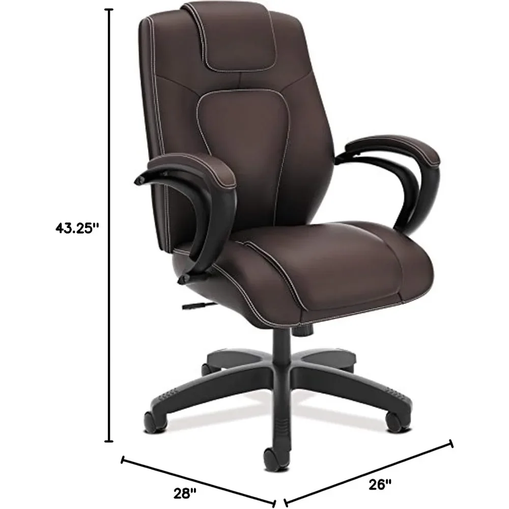 Chair - High-Back Office Chair with Arms for Computer Desk, Brown
Chair - High-Back Office Chair with Arms for Computer Desk, Brown