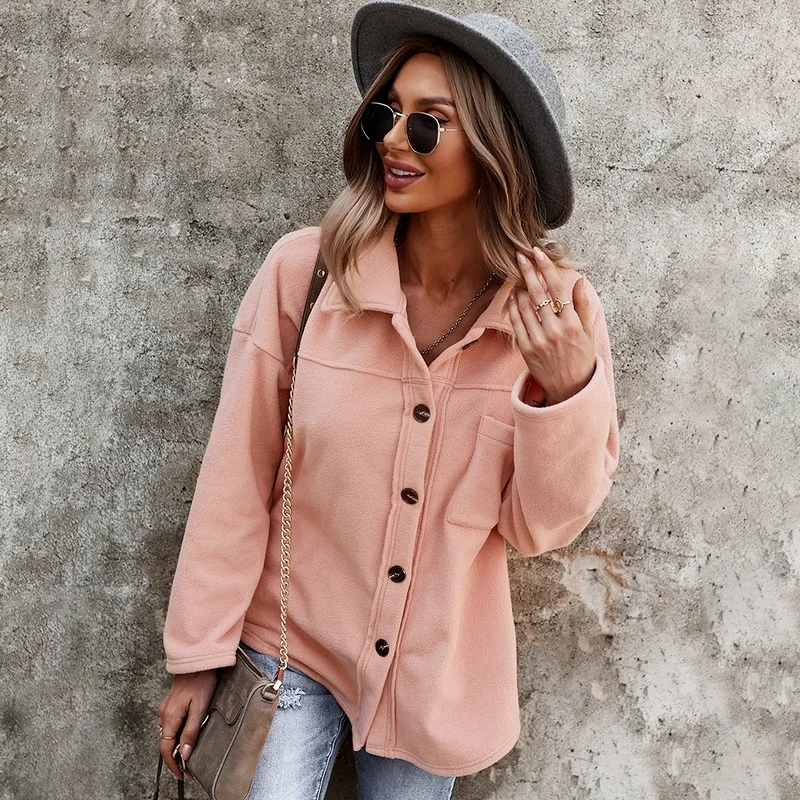 Women Lapel Long Sleeve Single Breasted Cardigan Warm Loose Casual Coats Solid Color Thick Tops Autumn Winter Fleece Sweatshirts
Women Lapel Long Sleeve Single Breasted Cardigan Warm Loose Casual Coats Solid Color Thick Tops Autumn Winter Fleece Sweatshirts