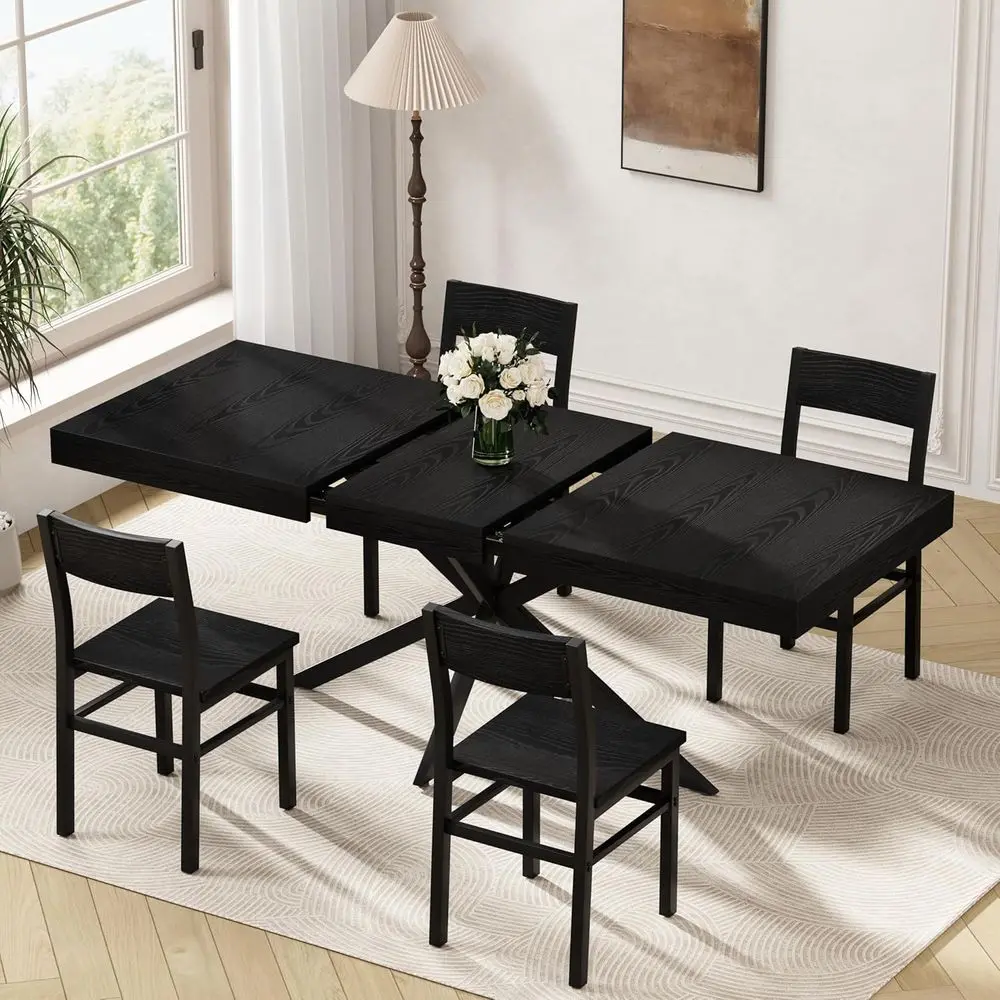 5-Piece Dining Set with 55-71 Extendable Table and Chairs for Modern Kitchen Space Saving
5-Piece Dining Set with 55-71 Extendable Table and Chairs for Modern Kitchen Space Saving