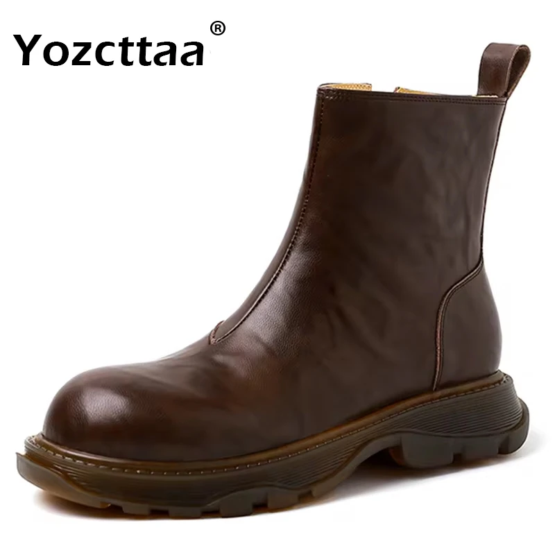 Yozcttaa Size 34-39 Real Leather Women Ankle Boots Thick Heels Platform Boots Vintage Fall Winter 2024 Casual Motorcycle Boots
Yozcttaa Size 34-39 Real Leather Women Ankle Boots Thick Heels Platform Boots Vintage Fall Winter 2024 Casual Motorcycle Boots