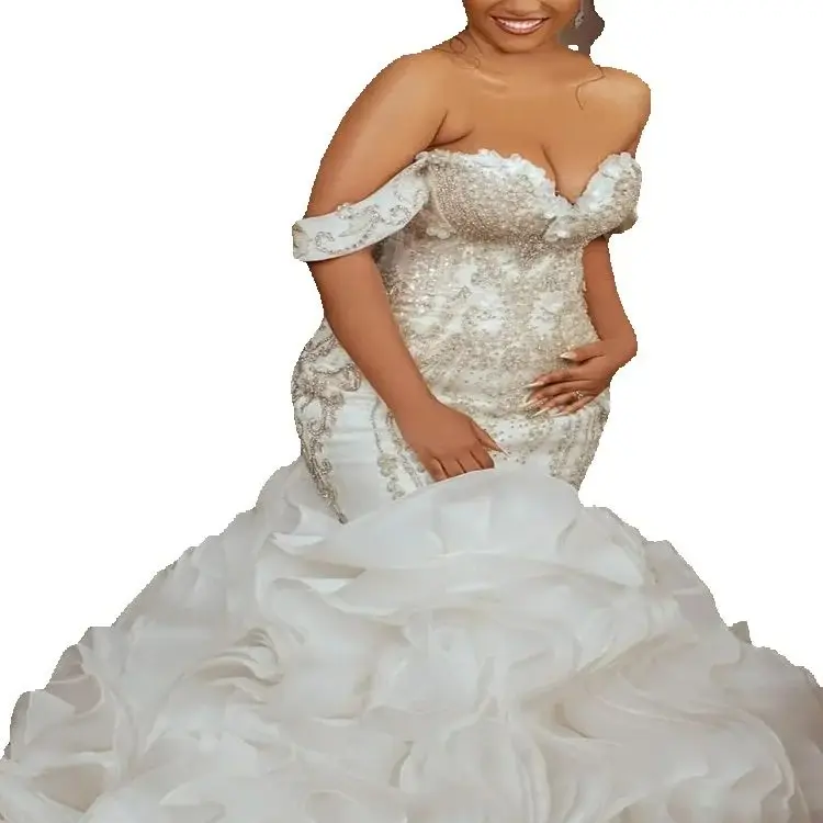 Customized Off the Shoulder Shinny Crystals Beads Wedding Dress Vestidos De Novia Organza Cascading Ruffles Bridal Gown
Customized Off the Shoulder Shinny Crystals Beads Wedding Dress Vestidos De Novia Organza Cascading Ruffles Bridal Gown