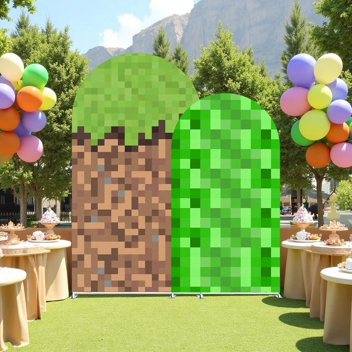 Cartoon Game Theme Birthday Party Arch Backdrop Cover Boy Girl Kids Baby Shower Background 2-sided Green Mosaic Supplies Props
Cartoon Game Theme Birthday Party Arch Backdrop Cover Boy Girl Kids Baby Shower Background 2-sided Green Mosaic Supplies Props