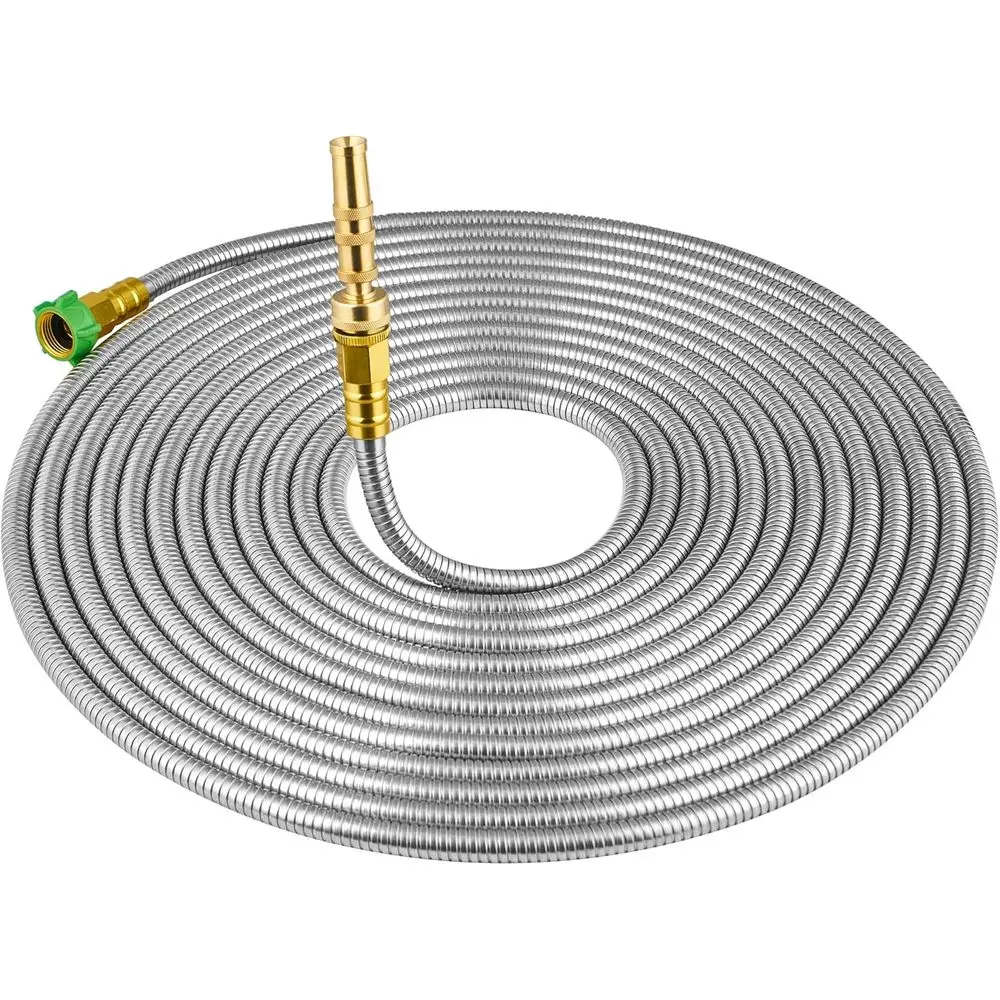 304 Stainless Steel Garden Hose with Brass Garden Hose Nozzle, Anti-Leakage, Flexible & Lightweight Kink Free Water Hose, Easy t
304 Stainless Steel Garden Hose with Brass Garden Hose Nozzle, Anti-Leakage, Flexible & Lightweight Kink Free Water Hose, Easy t