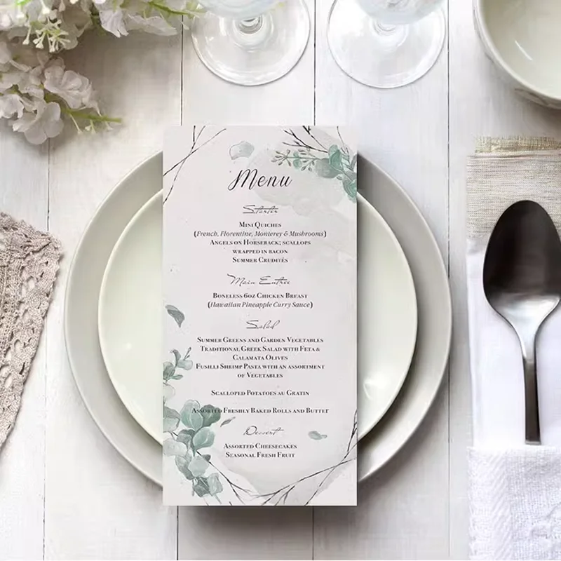 50pcs New Customized Mori Wedding Engagement Decoration Menu Dining Plate Card Hand Card Process Card Design
50pcs New Customized Mori Wedding Engagement Decoration Menu Dining Plate Card Hand Card Process Card Design