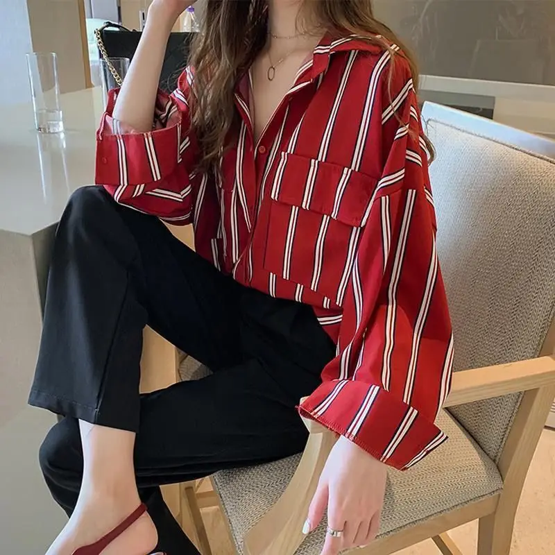 Women's Shirt Long Sleeve Buttons Casual Korean Fashion Loose Intellectual Generous Sven Formal Capable Neat Close to the People
Women's Shirt Long Sleeve Buttons Casual Korean Fashion Loose Intellectual Generous Sven Formal Capable Neat Close to the People