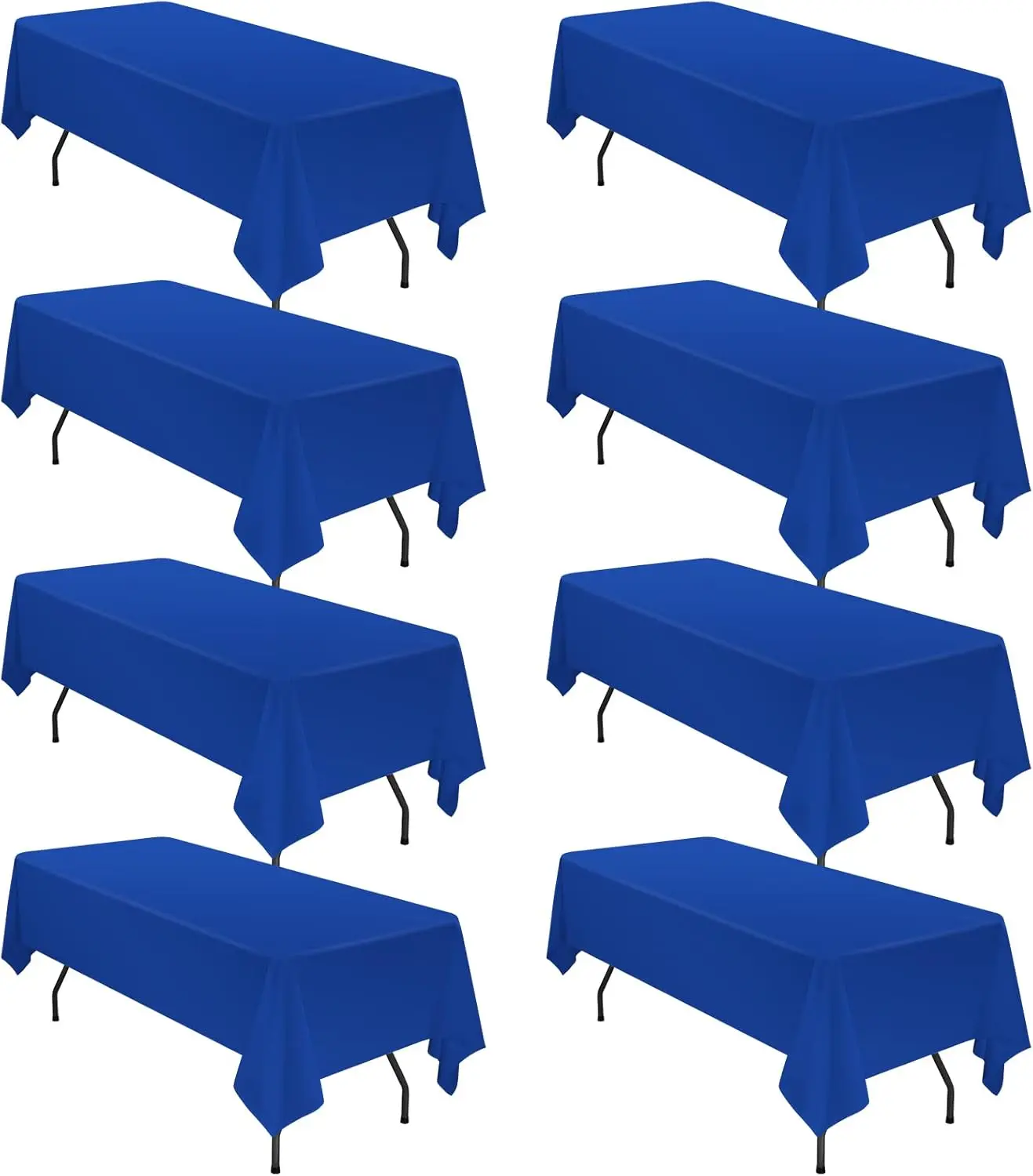 8 Pack 60 x 102 Inch Tablecloth, Royal Blue Tablecloth for 6 Feet Rectangle Tables, Stain and Wrinkle Resistant Washable
8 Pack 60 x 102 Inch Tablecloth, Royal Blue Tablecloth for 6 Feet Rectangle Tables, Stain and Wrinkle Resistant Washable