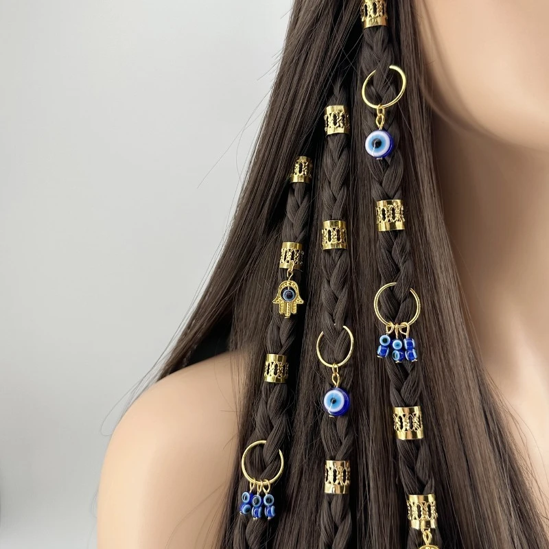 Blue Evil Eye Dreadlock Hair Ring Pendant Boho Metal Cuff for Braids Protection Festival Shiny Unique Deluxe Hair Accessories
Blue Evil Eye Dreadlock Hair Ring Pendant Boho Metal Cuff for Braids Protection Festival Shiny Unique Deluxe Hair Accessories