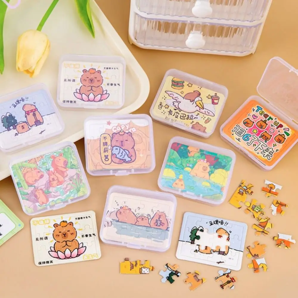 5 Sheets/Boxed Educational Cartoon Capybara Jigsaw Puzzle Interesting Pocket Cute Mini Puzzles Small Kids Puzzle Toys Game
5 Sheets/Boxed Educational Cartoon Capybara Jigsaw Puzzle Interesting Pocket Cute Mini Puzzles Small Kids Puzzle Toys Game
