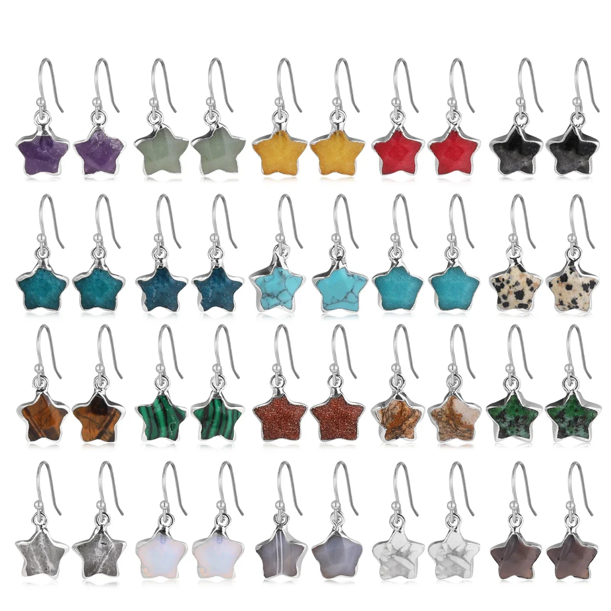 Fashion Women's Earrings Star Shape Exquisite And Generous Amethyst Agate Garnet Earrings Jewelry Gifts Star Style
Fashion Women's Earrings Star Shape Exquisite And Generous Amethyst Agate Garnet Earrings Jewelry Gifts Star Style