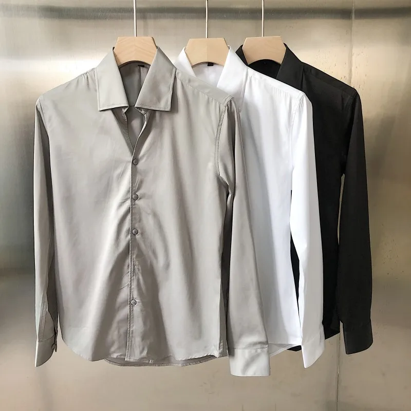 Gray Dress Shirt Long Sleeve Stand Collar Slim Fit Men's Fashionable Shirt British Style Casual Wear Cotton Youth All Seasons
Gray Dress Shirt Long Sleeve Stand Collar Slim Fit Men's Fashionable Shirt British Style Casual Wear Cotton Youth All Seasons