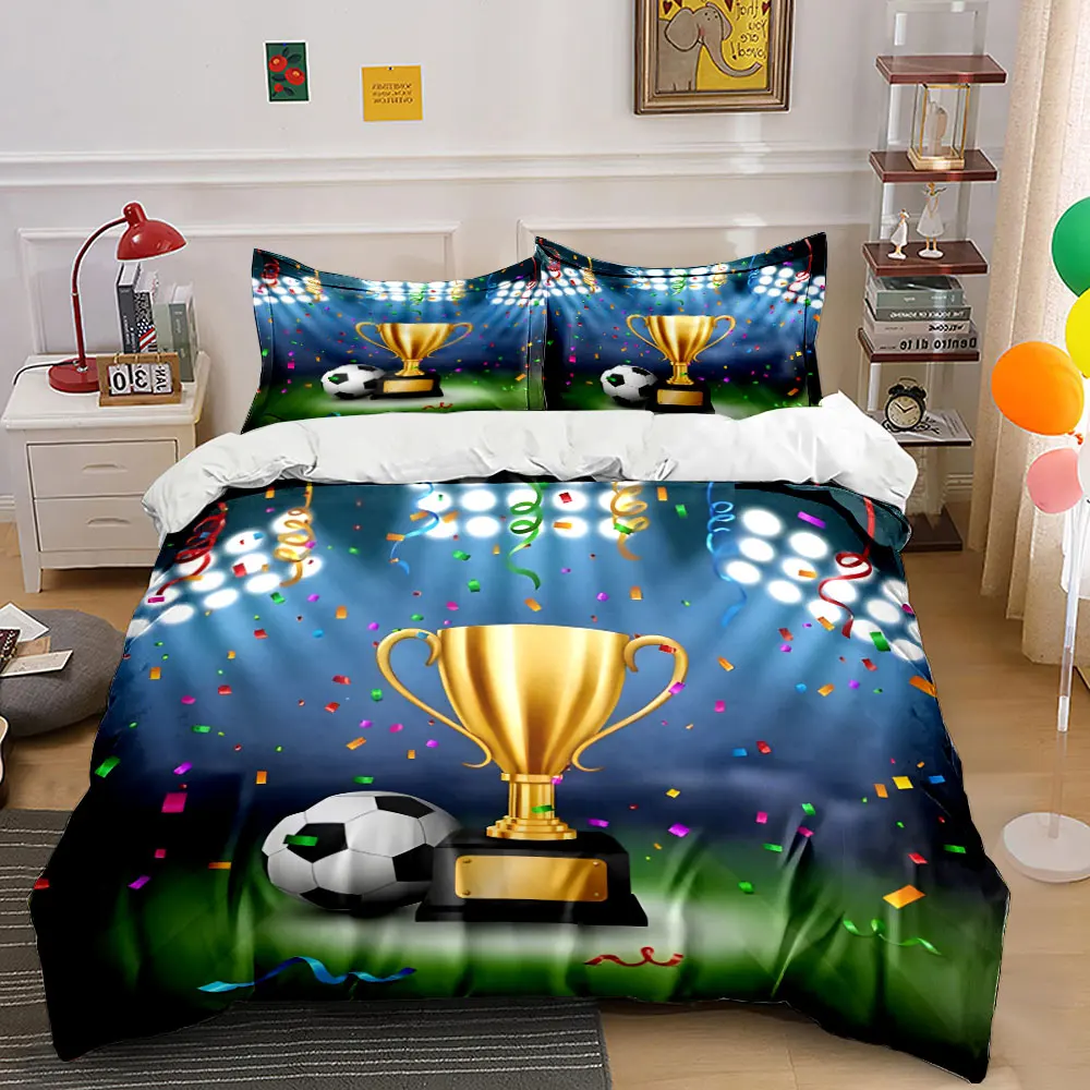 Trophy, soccer ball, celebration. Print Bedding Set 1 Duvet Cover 2 Pillowcases for Adult and Children Luxury Gift Full Size
Trophy, soccer ball, celebration. Print Bedding Set 1 Duvet Cover 2 Pillowcases for Adult and Children Luxury Gift Full Size