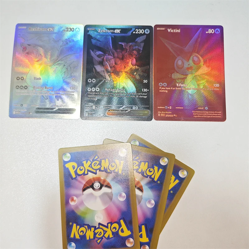3 Set PTCG Japanese Collect Card Diy Pkm Zekrom Reshiram SV11B EX Zekrom Victini Coarse Flash Game Cards English Gift Self Made
3 Set PTCG Japanese Collect Card Diy Pkm Zekrom Reshiram SV11B EX Zekrom Victini Coarse Flash Game Cards English Gift Self Made