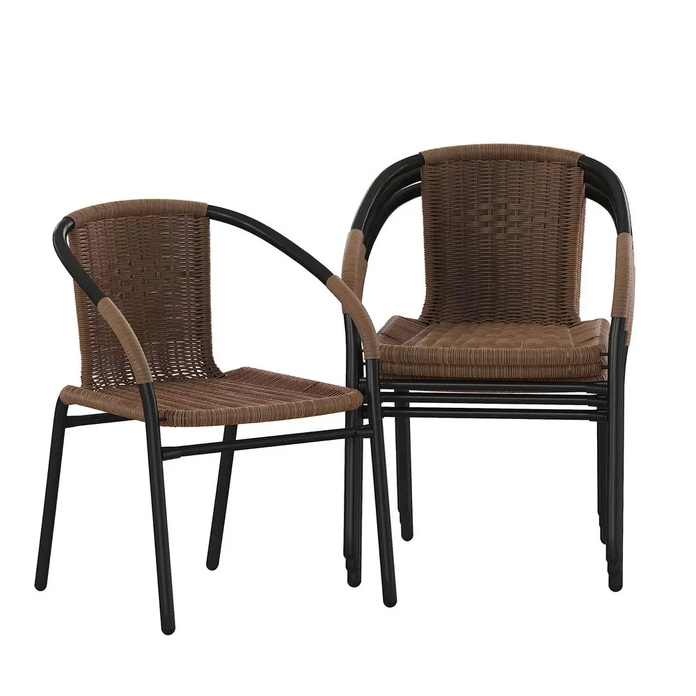 Lila Modern Rattan Indoor Outdoor Stackable Dining Chairs, Stacking Rattan Bistro Chairs for Patio or Restaurant, Set of 4, Bro
Lila Modern Rattan Indoor Outdoor Stackable Dining Chairs, Stacking Rattan Bistro Chairs for Patio or Restaurant, Set of 4, Bro