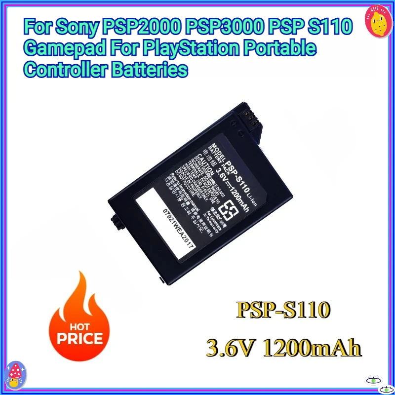 New 1200mAh 3.6V Replacement Battery For SonyPSP3000 PSP2000 PSP S110 Gamepad For PlayStation Portable Controller Batteries
New 1200mAh 3.6V Replacement Battery For SonyPSP3000 PSP2000 PSP S110 Gamepad For PlayStation Portable Controller Batteries
