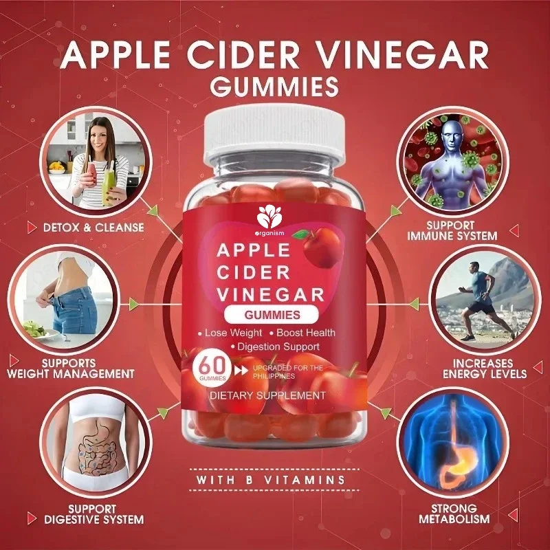60 Count Apple Cider Vinegar Gummies for Healthy Digestion Natural Metabolic Energy Support & Body Cleansing
60 Count Apple Cider Vinegar Gummies for Healthy Digestion Natural Metabolic Energy Support & Body Cleansing