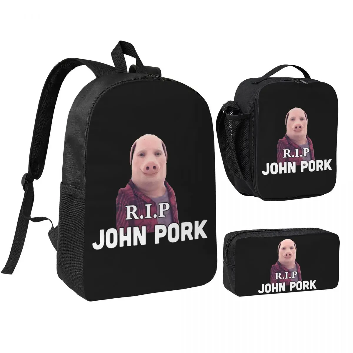 RIP John Pork Backpack Boys Girls BookBag School Bag Shoulder Bags 3ps Insulated Lunch Bag Pencil Case
RIP John Pork Backpack Boys Girls BookBag School Bag Shoulder Bags 3ps Insulated Lunch Bag Pencil Case