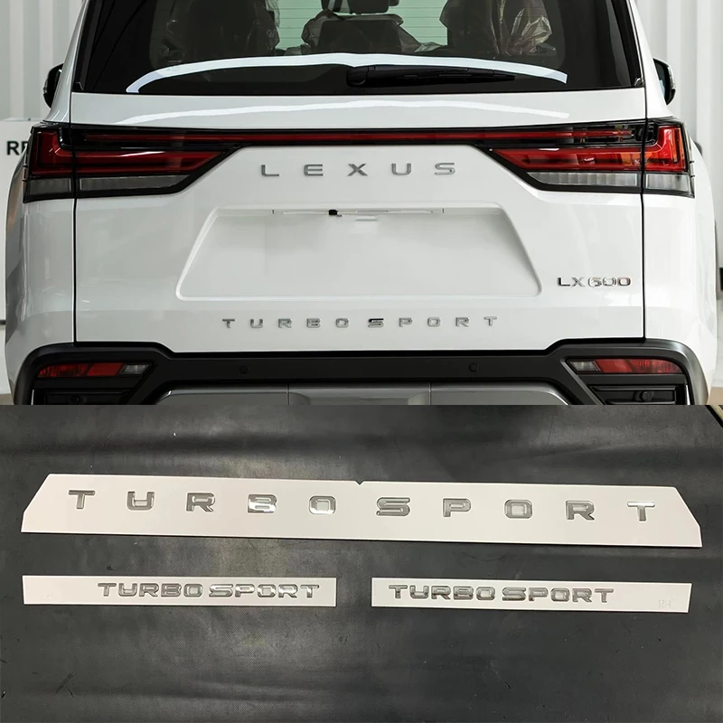 New ABS Chromed Turbosport Letter Rear Emblem Side Marks For Lexus LX600 Land Cruiser Accessories 2022 2023 2024
New ABS Chromed Turbosport Letter Rear Emblem Side Marks For Lexus LX600 Land Cruiser Accessories 2022 2023 2024