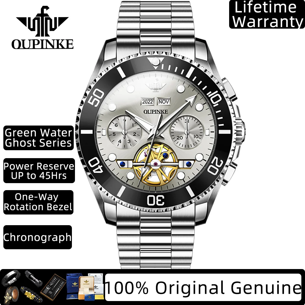 OUPINKE дайверские часы, автоматические механические наручные часы для мужчин, хронограф, лучшие роскошные мужские часы (серия Green Water Ghost) 3229
OUPINKE дайверские часы, автоматические механические наручные часы для мужчин, хронограф, лучшие роскошные мужские часы (серия Green Water Ghost) 3229