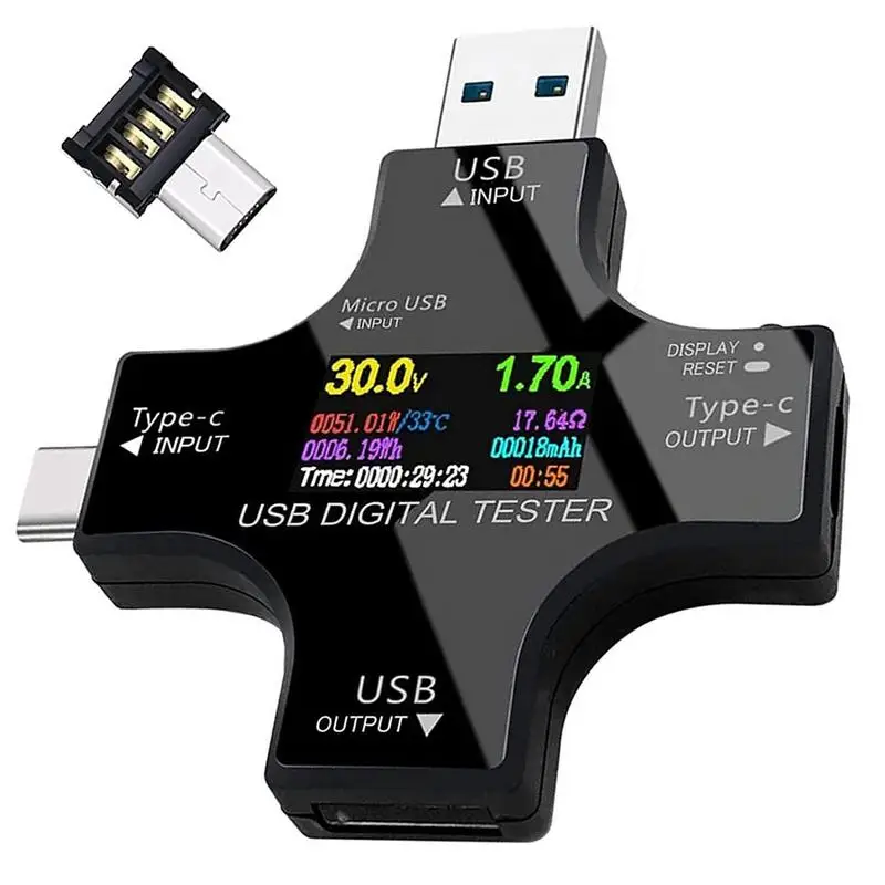 New Type-C PD USB Tester DC Digital Voltmeter Amperimetor Voltage Current Meter Ammeter Detector Power Bank Charger Indicator
New Type-C PD USB Tester DC Digital Voltmeter Amperimetor Voltage Current Meter Ammeter Detector Power Bank Charger Indicator