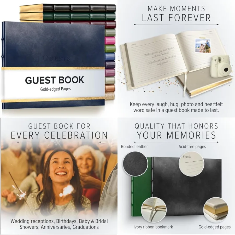 Guest Book - Great for Wedding, Reception, Baby and Bridal Shower, Birthday Party and Vacation Home - 192 Lined Pages to Sign i
Guest Book - Great for Wedding, Reception, Baby and Bridal Shower, Birthday Party and Vacation Home - 192 Lined Pages to Sign i