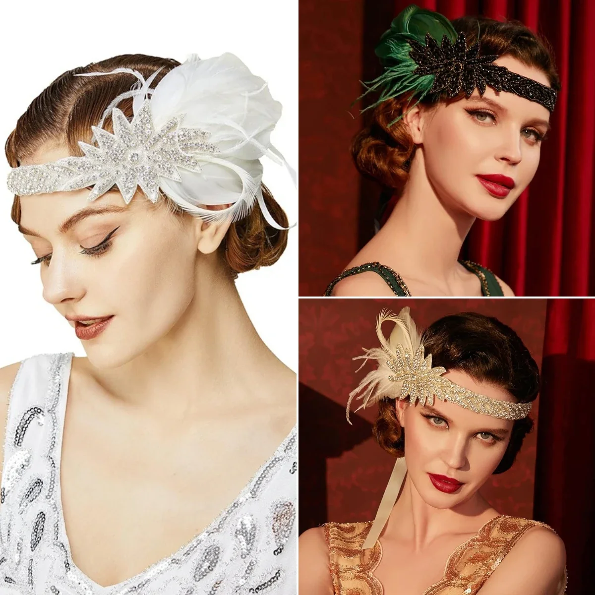 1920s Flapper Girl Feather Headband The Great Gatsby Retro Feather Headwear Ladies Makeup Ball of the 20s
1920s Flapper Girl Feather Headband The Great Gatsby Retro Feather Headwear Ladies Makeup Ball of the 20s