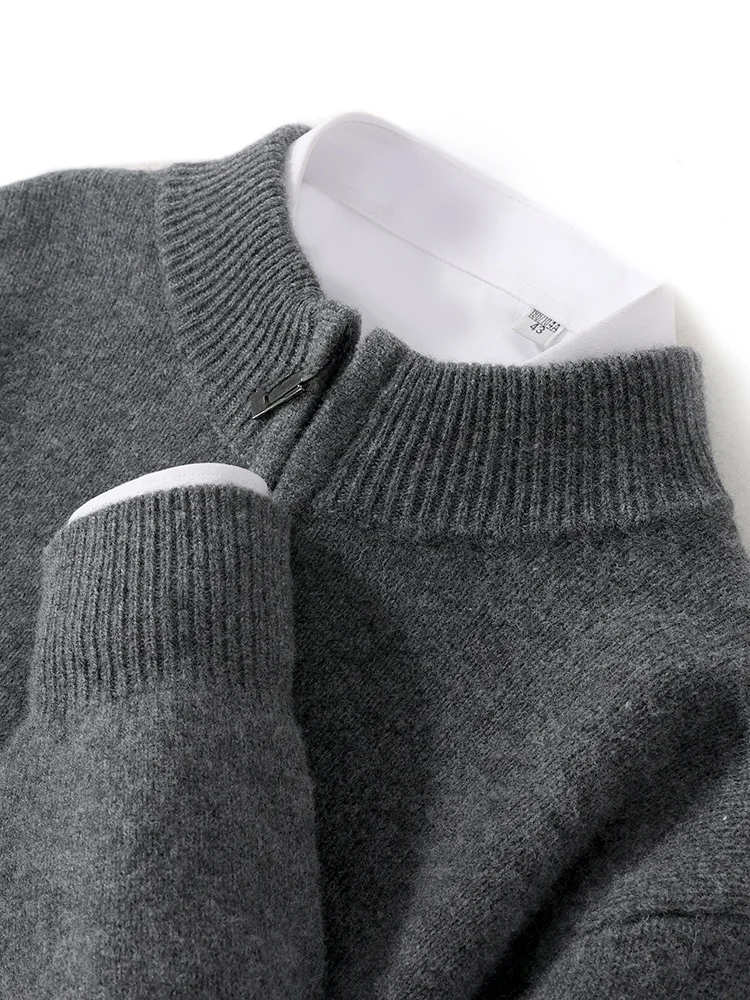 Мужской утепленный двойной шерстяной вязаный свитер свободного кроя на молнии, зимний модный повседневный лонгслив с длинным рукавом, базовый слой
Мужской утепленный двойной шерстяной вязаный свитер свободного кроя на молнии, зимний модный повседневный лонгслив с длинным рукавом, базовый слой