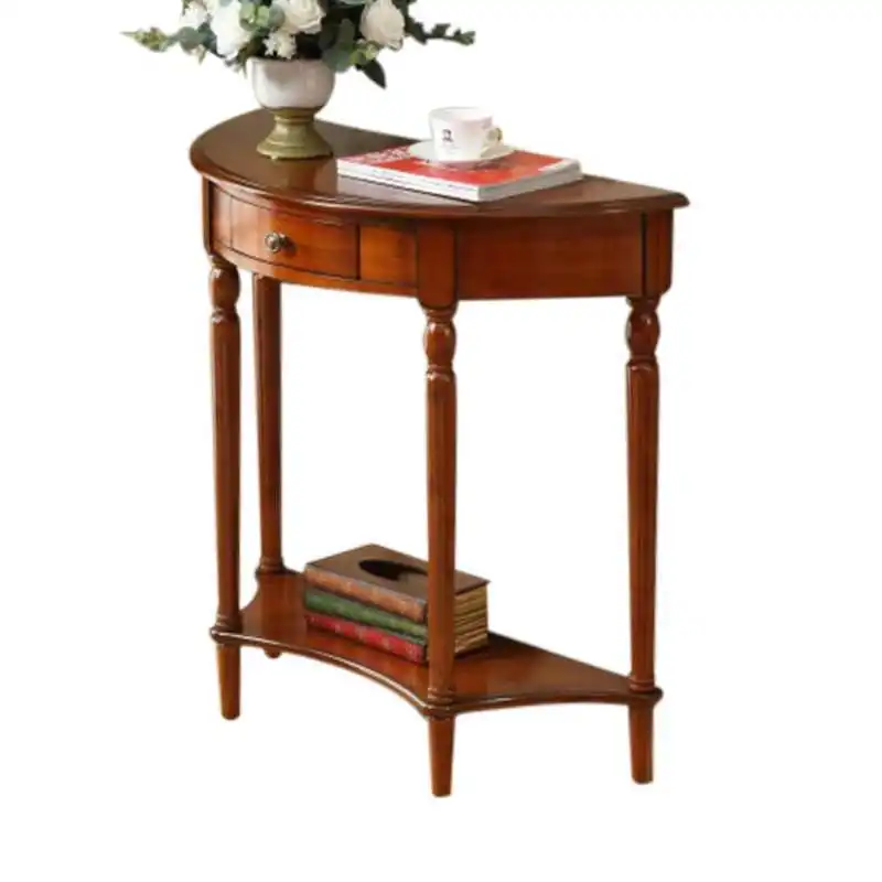 American solid wood porch table semi-round against the wall European corridor table wall table cabinet
American solid wood porch table semi-round against the wall European corridor table wall table cabinet