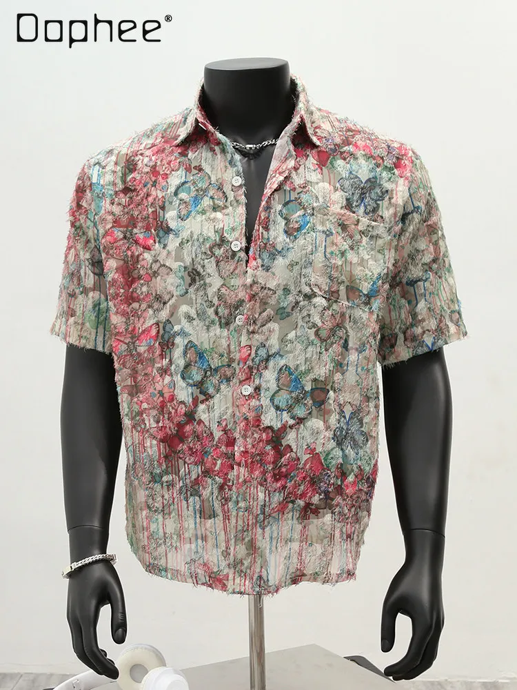 2026 Summer New Men's Loose Street Casual Style Daily Wear Colorful Butterfly Tie Dye Tassel Lapel Short Sleeve Shirt
2026 Summer New Men's Loose Street Casual Style Daily Wear Colorful Butterfly Tie Dye Tassel Lapel Short Sleeve Shirt